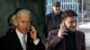 Biden Zelensky phone conversation collage