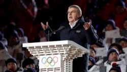 IOC president Thomas Bach speaks during the opening ceremony of the 2018 Winter Olympics in Pyeongchang, South Korea, February 9, 2018.