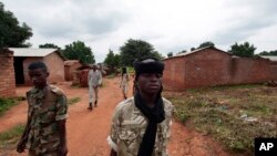 Abarobeli ba Seleka mu gisagara ca Bria, muri Centrafrika