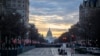Pennsylvania Avenue with the Capitol in the background is seen under heavy security in the early hours of January 18, 2021 ahead of Joe Biden's swearing-in inauguration ceremony as the 46th US president in Washington on January 20th. - With war-zone-like 