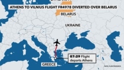 VOA Graphics Animation - Athens to Vilnius Flight Path 