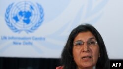 FILE - United Nations Special Rapporteur on Violence Against Women Rashida Manjoo.