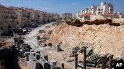 FILE - a general view of a construction site in the West Bank Jewish settlement of Modiin Illit, March 14, 2011.