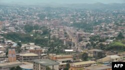 FILE - The city of Bamenda, the Anglophone capital of northwest Cameroon, is seen June 16, 2017. Officials said damage to a main road from heavy rains March 25, 2021, has stopped at least 200 vehicles from getting into or out of the city.