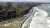 ARCHIVO - Vista aérea del distrito de Miraflores, en Lima, el 28 de marzo de 2023. La capital de Perú será la sede de los Juegos Panamericanos de 2027. (AP Foto/Martín Mejía, archivo)
