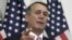 FILE - Outgoing House Speaker John Boehner of Ohio talks with reporters on Capitol Hill in Washington, Oct. 27, 2015.