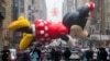 The Minnie Mouse balloon floats during the annual Macy's Thanksgiving Day Parade in New York on Nov. 28, 2024.