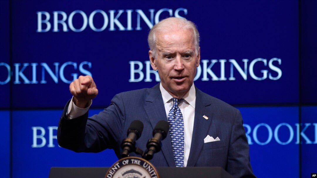 Wapres AS Joe Biden menegaskan dukungan Washington terhadap Ukraina dalam pidato di lembaga Brookings di Washington, Rabu (27/5).