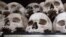 Human sculls are displayed in the stupa of Choeung Ek, a former Khmer Rouge "killing field" dotted with mass graves about nine miles (15 kilometers) south of Phnom Penh.