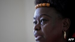 FILE - Kenyan politician and member of parliament (MP), Millie Odhiambo, speaks during an interview at her law practice offices in Nairobi, July 13, 2023.