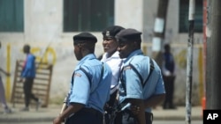 FILE - Kenyan police patrol the streets of Nairobi on March 12, 2024. Kenya is expected to lead a multinational peacekeeping mission in Haiti, which has been overrun by gang violence. Haitian police officials visited Kenya on June 18, 2024, to meet with Kenyan police leaders.