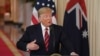 Presiden AS Donald Trump selama konferensi pers dengan Perdana Menteri Australia Scott Morrison di Ruang Timur Gedung Putih di Washington, 20 September 2019. (Foto: AFP)