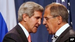 Rossiya va AQSh bosh diplomatlari Jon Kerri va Sergey Lavrov, Jeneva, 14-sentabr, 2013