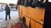 اصابت موشک به یک اتوبوس در شرق اوکراین