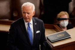 President Joe Biden turns from the podium after speaking to a joint session of Congress, April 28, 2021, in the House Chamber at the U.S. Capitol in Washington.