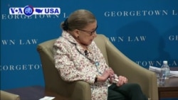 VOA60 America- .S. Supreme Court Justice Ruth Bader Ginsburg spoke at Georgetown University on gender inequality