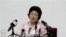 올해 6월 재입북해 평양에서 기자회견을 가진 탈북자 박정숙 씨.