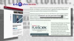 Manchetes Americanas 5 Outubro: Clinton à frente de Trump entre eleitores latinos na Florida