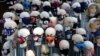 Masks placed on mannequins heads are displayed outside a shop in Sarajevo's main street, Bosnia, Monday, July 27, 2020. Regional WHO office in Bosnia expressed its concern with recent reports that medical institutions around the country are closing…