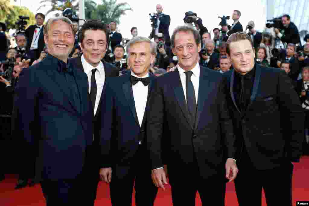 Actores Christoph Waltz, Benicio del Toro, Vincent Lindon, Mads Mikkelsen and Benoit Magimel