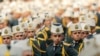 FILE - Lebanese officers attend a graduation ceremony marking the 74th Army Day, at a military barracks in Beirut's suburb of Fayadiyeh, Lebanon, Aug. 1, 2019.