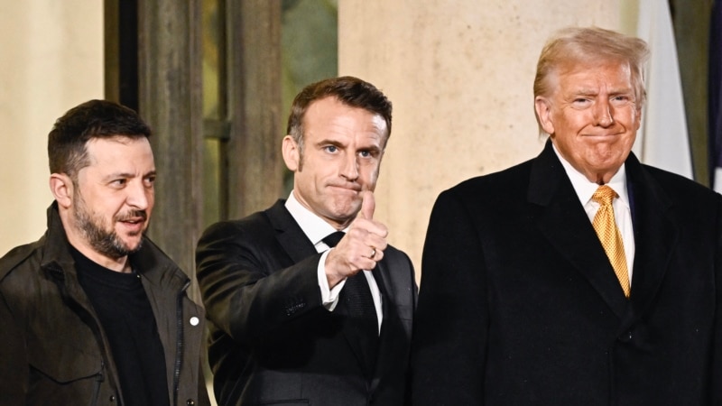 Macron welcomes Trump to Paris with presidential pomp, joined by Zelenskyy