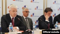 Potpredsjednik Vlade i ministar pravde Duško Marković na konferenciji povodom obilježavanja početka projekta „Podrška Evropske unije vladavini prava - EUROL“. Foto: Biro za odnose s javnošću