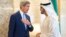U.S. Secretary of State John Kerry (L) meets with Crown Prince Mohammed bin Zayed Al Nahyan at the Mina Palace in Abu Dhabi, United Arab Emirates, Nov. 23, 2015.