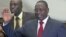 FILE - Senegalese opposition presidential candidate Macky Sall (R) celebrates at a news conference in Dakar, Senegal, March 2012.