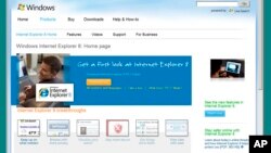 FILE - An image of a page on the Microsoft Internet Explorer Web site.