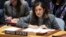 (FILE) United States' Under Secretary of State for Civilian Security Uzra Zeya speaks during the Security Council meeting at United Nations headquarters, Tuesday, Jan. 23, 2024.