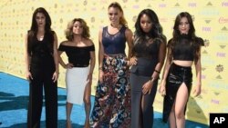 FILE - 5th Harmony arrives at the Teen Choice Awards at the Galen Center.