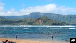 Пляж на гавайском острове Кауаи, архивное фото