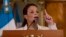 FILE - Guatemala's Vice President Roxana Baldetti speaks during a press conference at the Presidential House in Guatemala City, April 19, 2015.