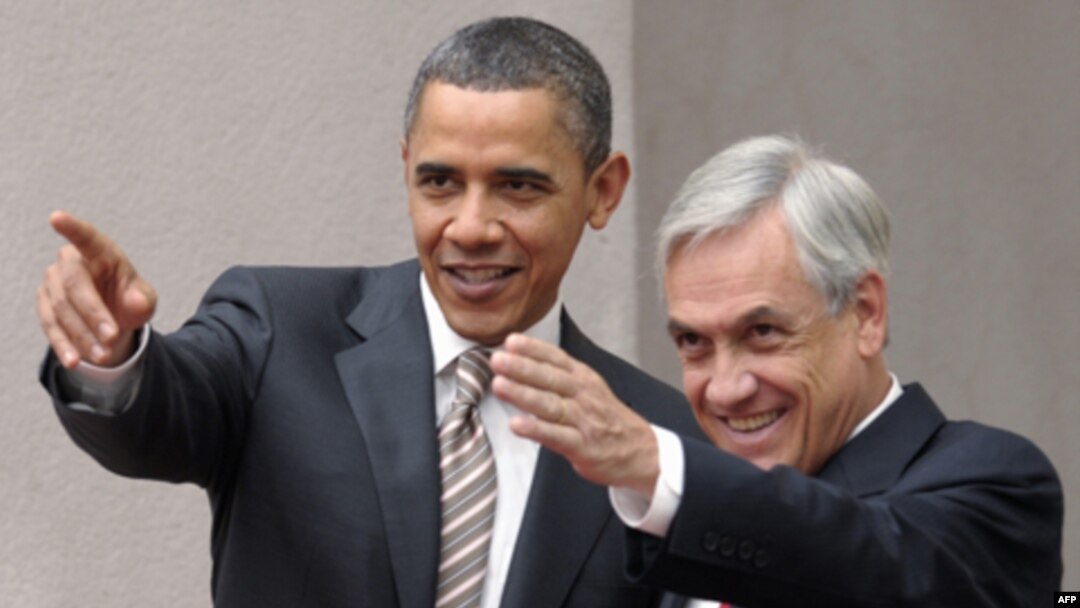 Prezidentlar Barak Obama va Sebastian Pinera, Santiago, Chili, 21 mart 2011