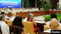 Apertura de la tercera ronda de conversaciones entre negociadores del gobierno de Colombia y miembros del grupo rebelde Ejército de Liberación Nacional (ELN) en La Habana, Cuba, el 2 de mayo de 2023.