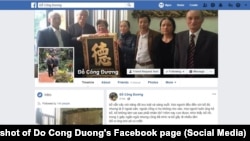 Trang Facebook cá nhân của nhà báo độc lập Đỗ Công Đương với những đăng tải trước khi bị bắt và kết án tổng cộng 8 năm tù vào năm 2018. Ông Đương qua đời hôm 2/8 khi đang thụ án ở một trại giam ở Nghệ An.