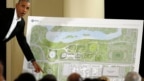FILE - Former U.S. president Barack Obama speaks at a community event on a future Presidential Center, at the South Shore Cultural Center in Chicago, Illinois, May 3, 2017.