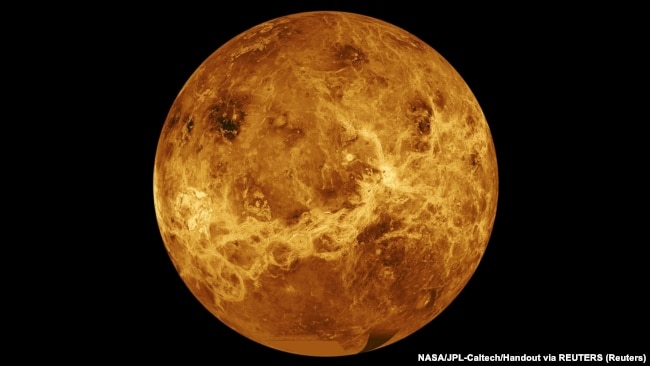 Data from NASA's Magellan spacecraft and Pioneer Venus Orbiter is used in an undated composite image of the planet Venus. (NASA/JPL-Caltech/Handout via REUTERS)