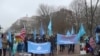 海外維吾爾人白宮前抗議北京的新疆政策 