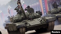 Tanques de fabricación rusa como los del ejército de Venezuela han sido comprados por el gobierno sandinista de Nicaragua.