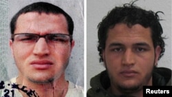 Anis Amri is shown in handout pictures from the German Bundeskriminalamt Federal Crime Office. Amri is suspected in Monday's truck attack on a Christmas market in Berlin.