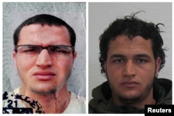 Anis Amri is shown in handout pictures from the German Bundeskriminalamt Federal Crime Office. Amri is suspected in Monday's truck attack on a Christmas market in Berlin.