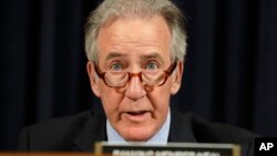 FILE - Rep. Richard Neal, D-Mass., ranking member of the House Ways and Means Committee, speaks on Capitol Hill in Washington, May 24, 2017.