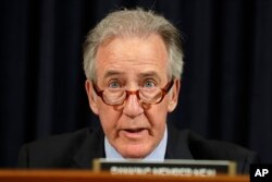 FILE - Rep. Richard Neal, D-Mass., ranking member of the House Ways and Means Committee, speaks on Capitol Hill in Washington, May 24, 2017.
