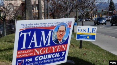 Bầu cử nghị viên Khu vực 7 ở San Jose sôi nổi vì có nhiều ứng viên gốc Việt. (Ảnh: Bùi Văn Phú)
