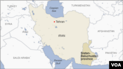 Map of Iran, showing Sistan-Baluchustan province