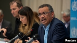 Tedros Adhanom Ghebreyesus, director de la OMS, durante una rueda de prensa en Ginebra. Foto de archivo.