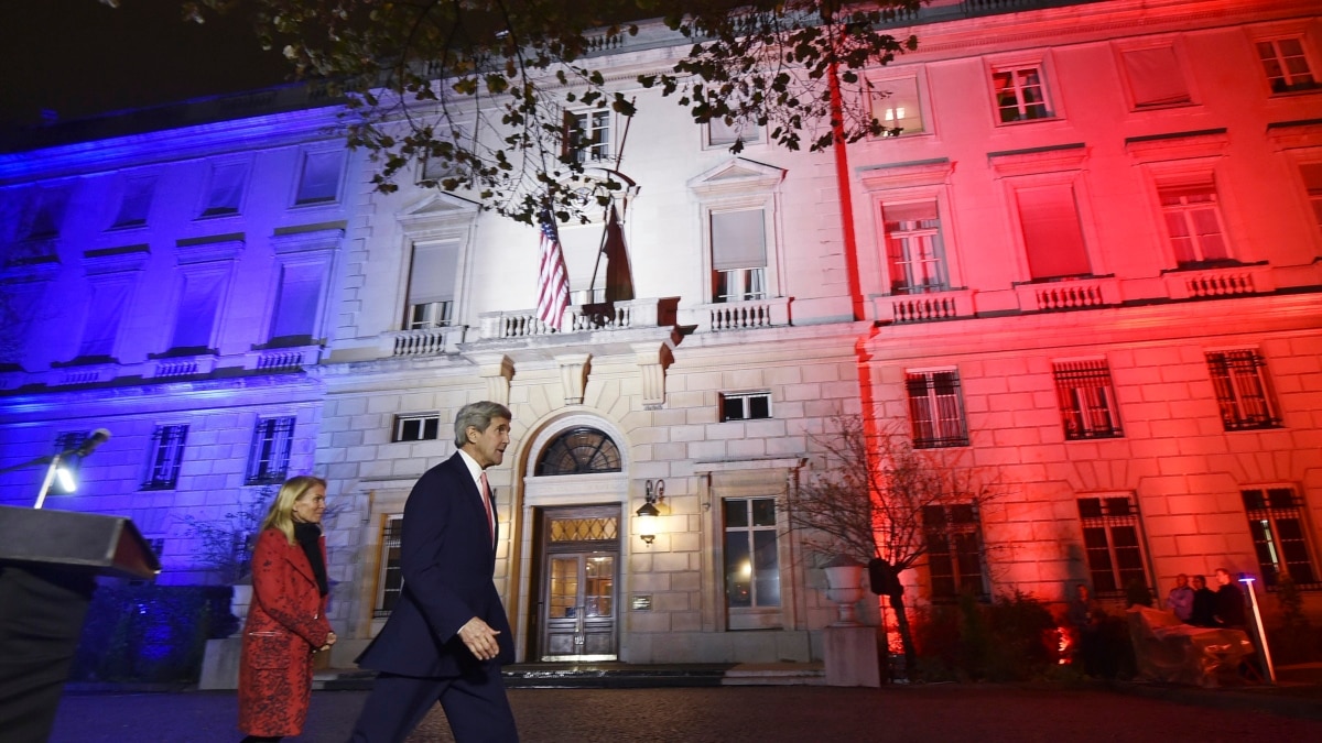 Mourners Gather at French Embassy in Washington, D.C.