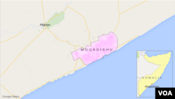 ແຜນທີ່ຂອງນະຄອນຫຼວງ Mogadishu ແລະ ເມືອງ Afgoye ປະເທດ ໂຊມາເລຍ.